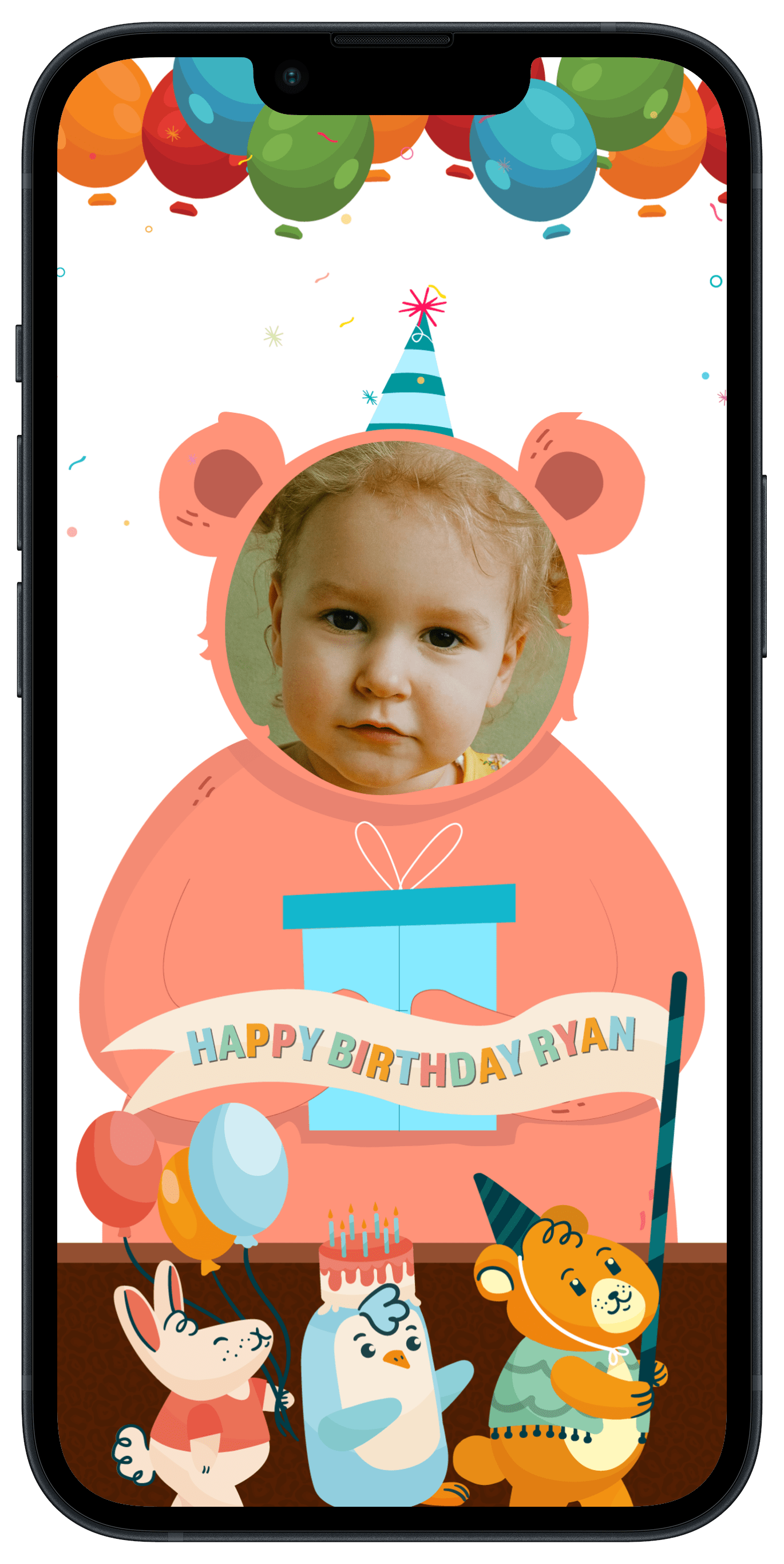 Bear Shape Kids Birthday Filter